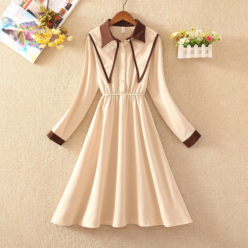 

Вельветовое платье в стиле ретро с длинным рукавом для женщин, весна и осень 2021, новый дизайн, чувственный западный стиль, молодежное, средне...