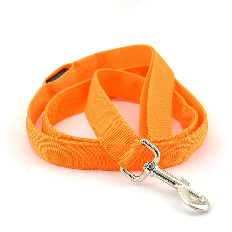 Orange Новое поступление Pet кошки собаки светодиодный поводок безопасности Glow мигающий освещая поводок собаки допускается прогулочная аксессуары BS - Цвет: Orange