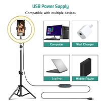 10 selfie ring light with tripod stand cell phone holder dimmable desktop led circle light for live streamingmakeupyoutube