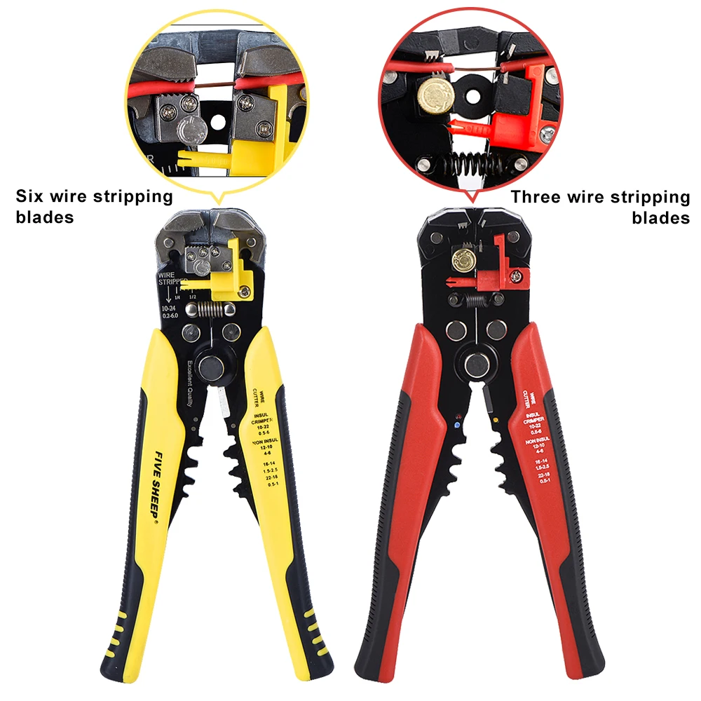 

QHTITEC Stripper Cutting Wire Cable Cutter Automatic Wire Crimping Pliers Wire Terminal Multifunction Stripping Electrician Tool