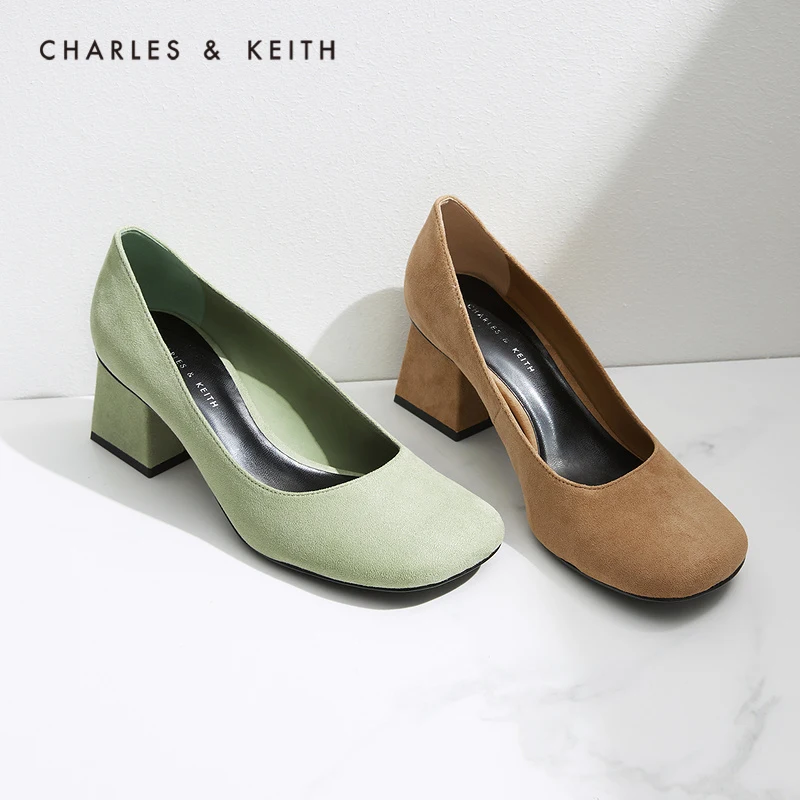 

CHARLES＆KEITH New Arrival for Summer 2021 CK1-60280291 Ladies classic square toe high heels