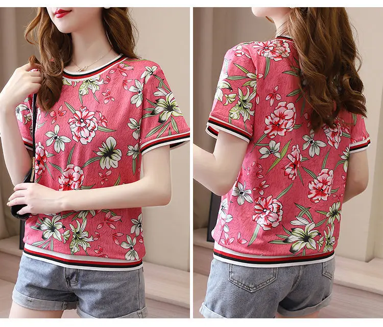 22 стиля горячая Распродажа футболки женские Blousa хорошее с цветочным рисунком в