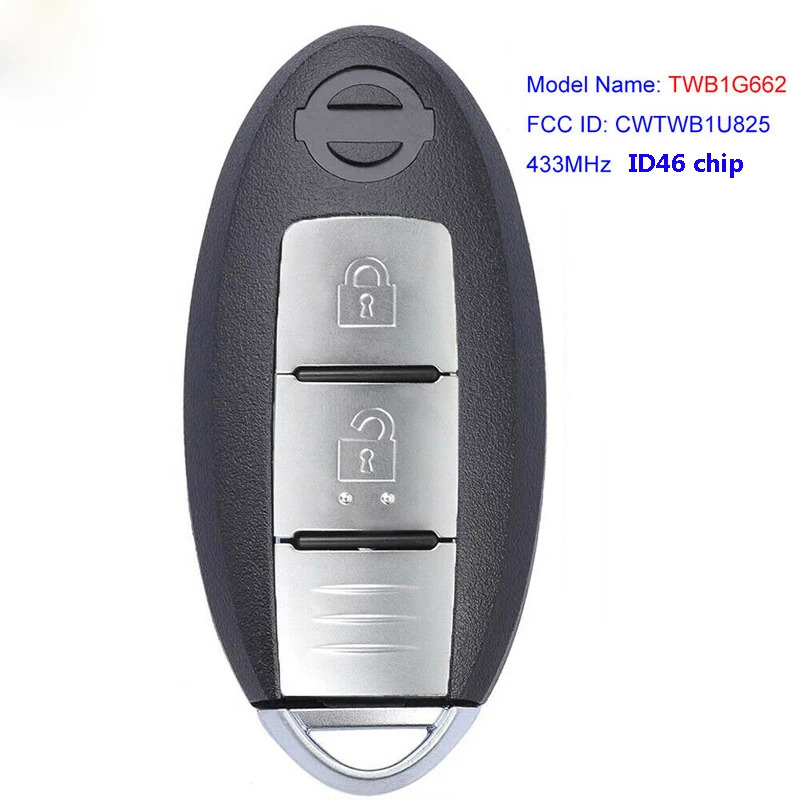 

Car Keyless Smart Remote Key 433Mhz ID46 Chip for Tiida Juke Versa NP300 Navara Pulsar Micra Note Murano Frontier March Key