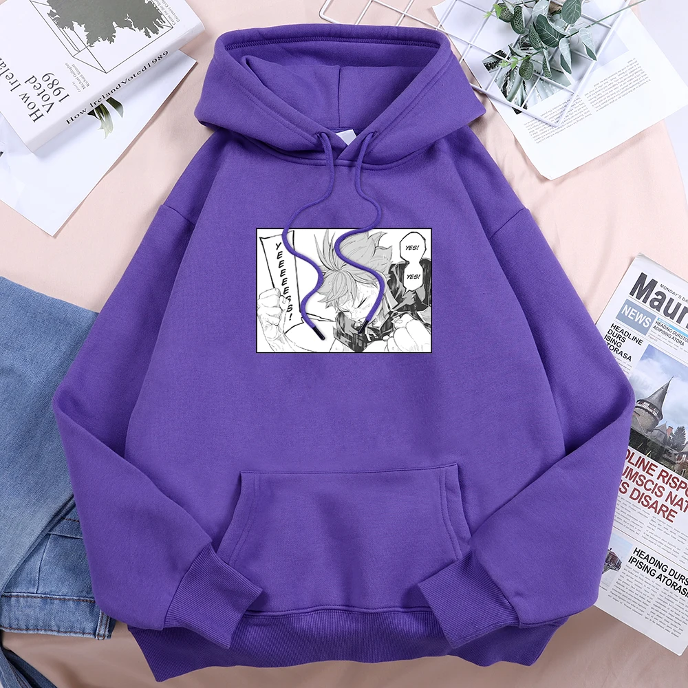 

Haikyuu Anime Cute Boy Say Yes Female Hooded 2021 New Trendy Hoodies Hip Hop Loose Hoody Harajuku Fleece Women Leisure Hoodie