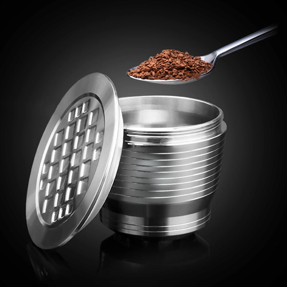 

Reusable Stainless Steel Coffee Capsule Cup Refillable Filter Baskets Pod + Spoon Brush for Nescafe Cafe Kitchen Gadgets