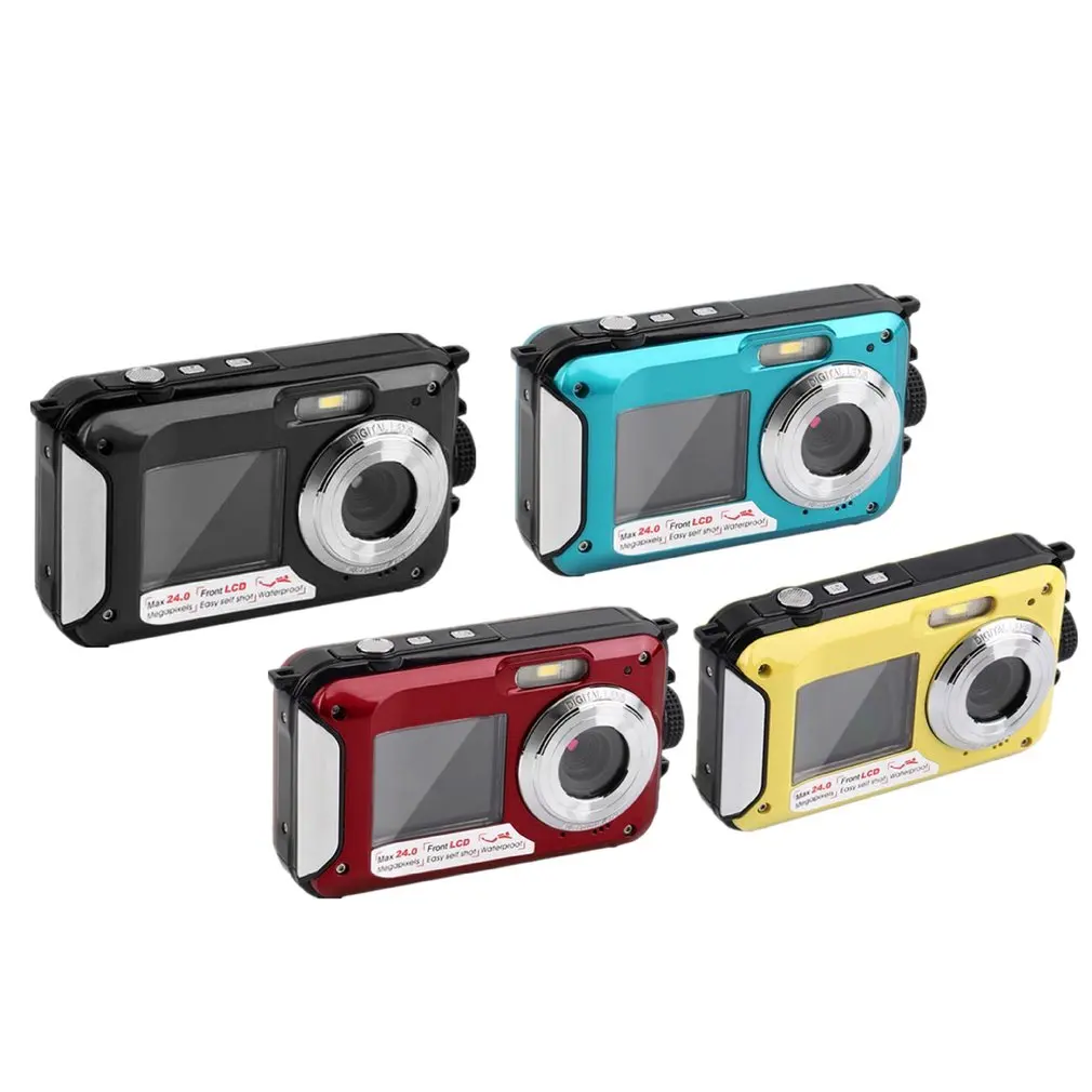 2 7 дюймов TFT цифровая водостойкая камера 24MP/48MP MAX 1080P двойной экран 16x цифровой зум