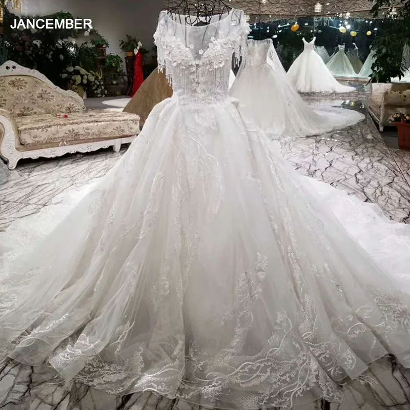 LSS004 свадебное платьеРоскошное платье бисером бальное кружево с коротким рукавом