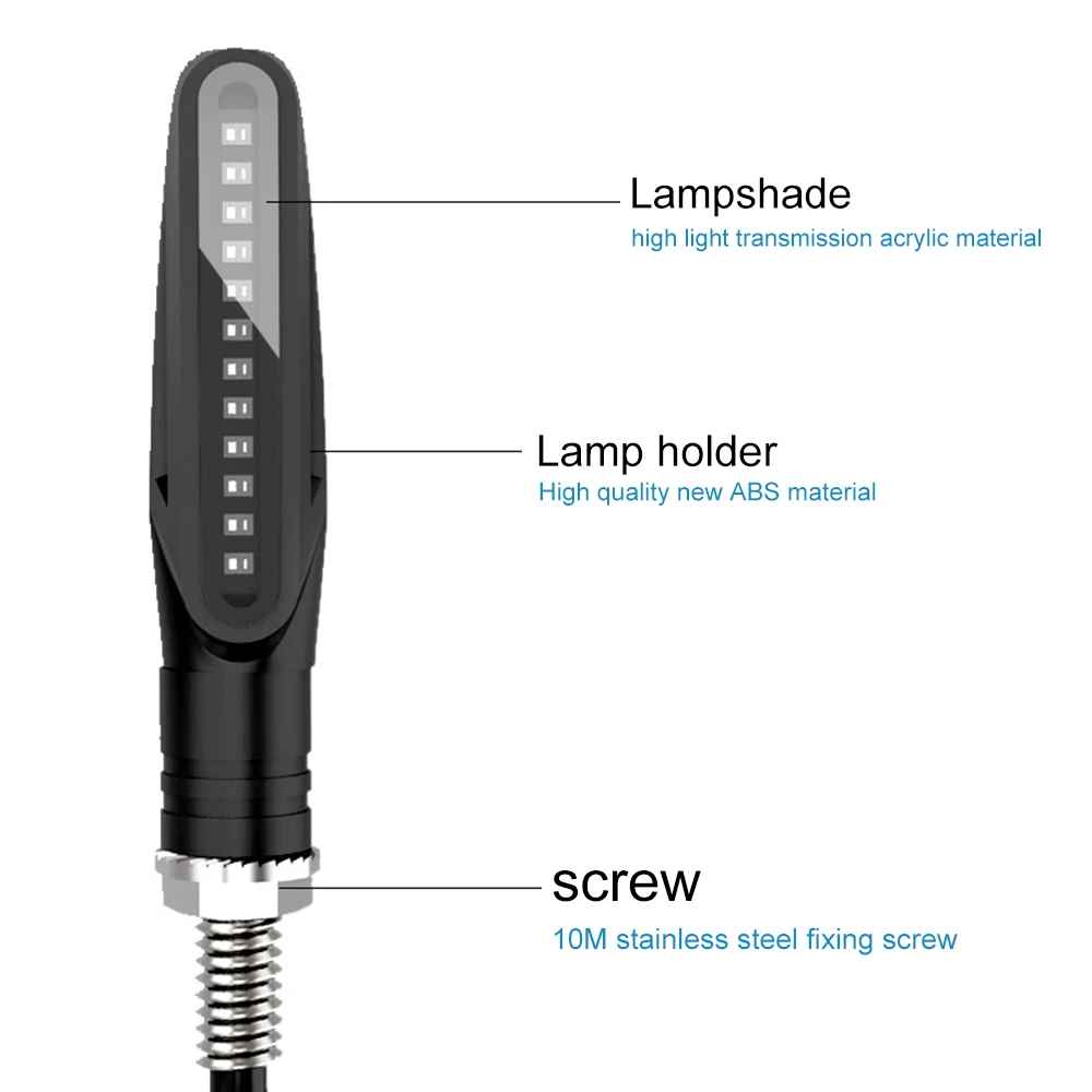 

Motorcycle 12V Turn Signal Lights Waterproof Running Light LED Flowing Water Blinker Flashing Indicator for Honda Kawasaki ktm