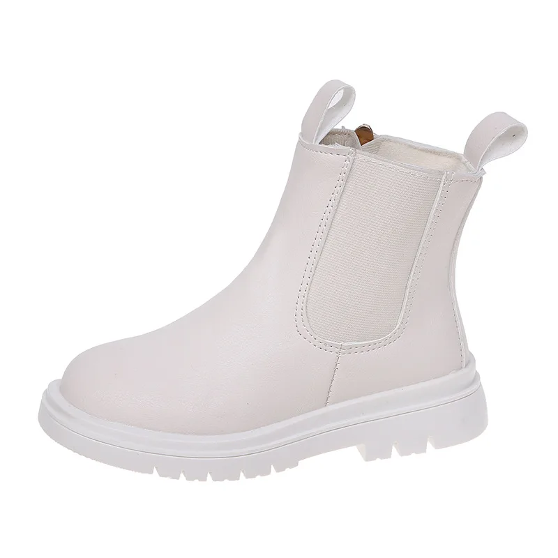 

3 Color Fashion Leather Girls Martin Boots Zipper Children Ankle Boots Spring and Autumn Non-slip Waterproof PU Kids Boys Shoes