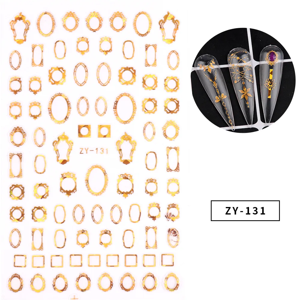 

3D Personality Totem Flower Golden 10PCS Nail Art Sticker Butterfly Nail Slider Nail Decoration Decal
