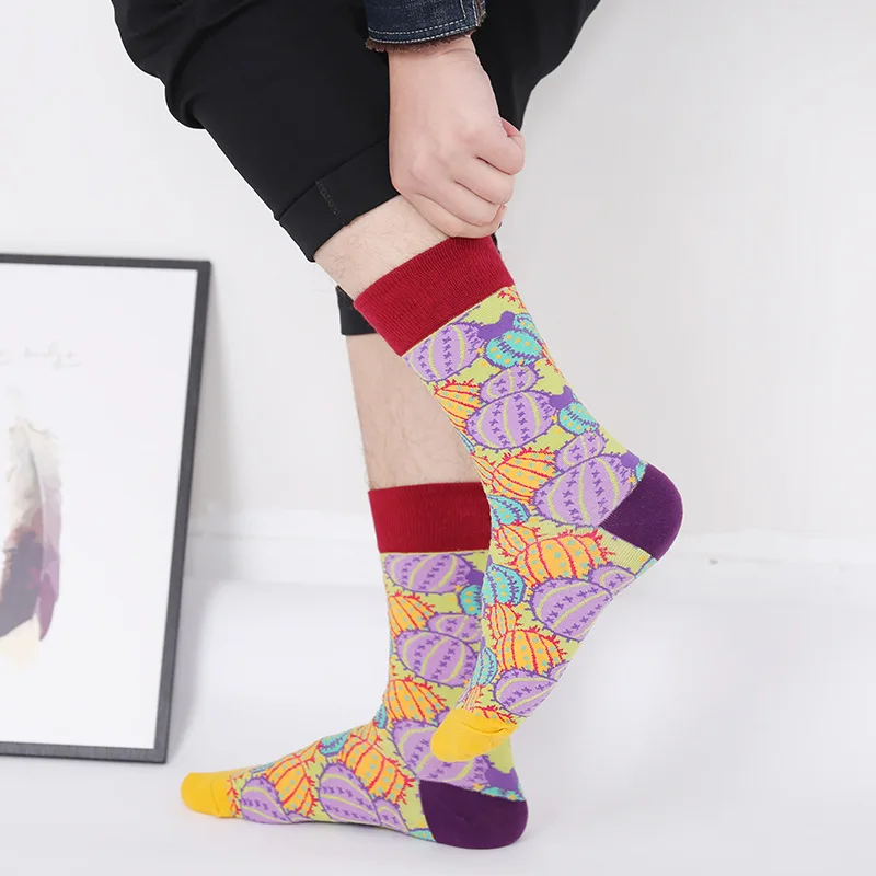 1 пара wo мужские носки чесаный хлопок еда авокадо суши омлет бургер яблочный