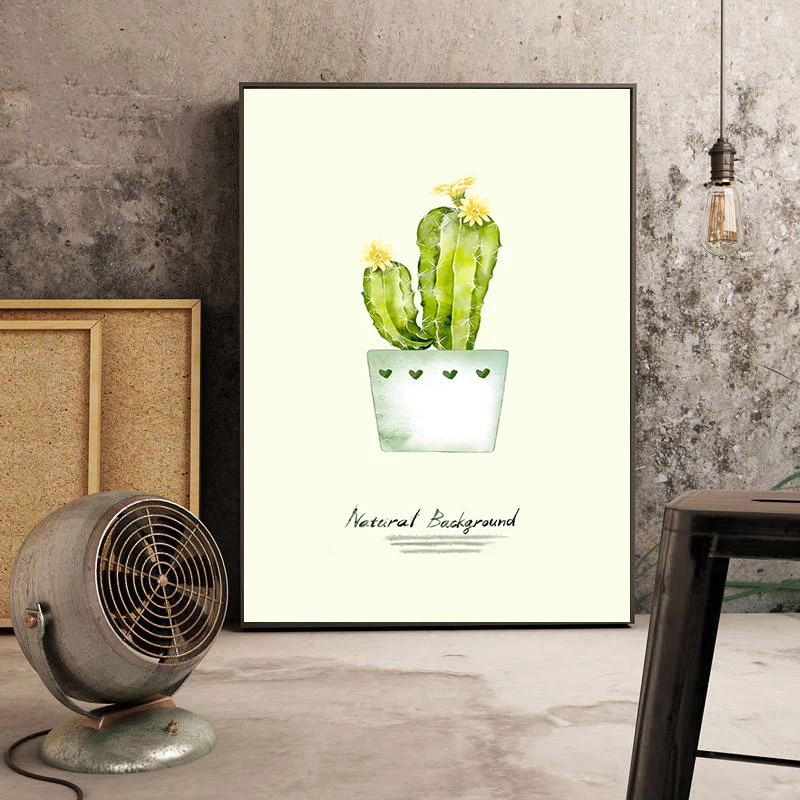 Акварельные листья настенная живопись зеленый стиль растения скандинавские