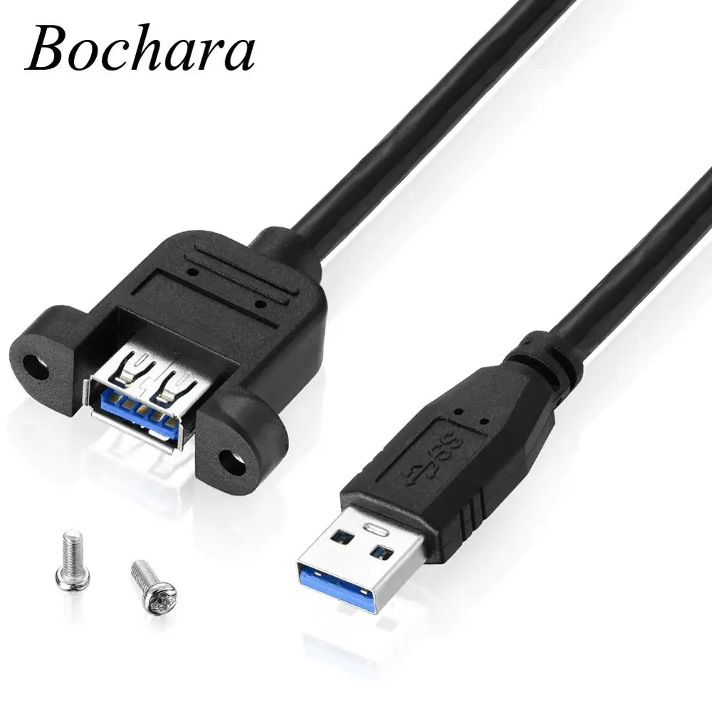 Кабель удлинитель Bochara USB 3 0 со штекером на гнездо двойной экранированный (фольга +
