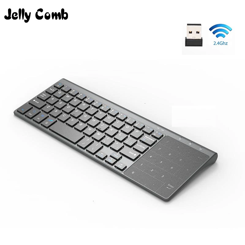 FOR Jelly Comb 2.4G Wireless Keyboard with Number Touchpad Mouse Thin Numeric Keypad for Android Windows Desktop Laptop PC TV