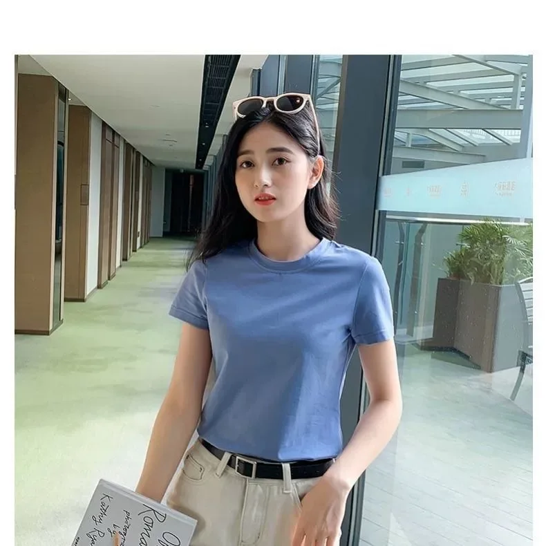 

2020 Summer blue Fashion T Shirt Women Woman Tshirt