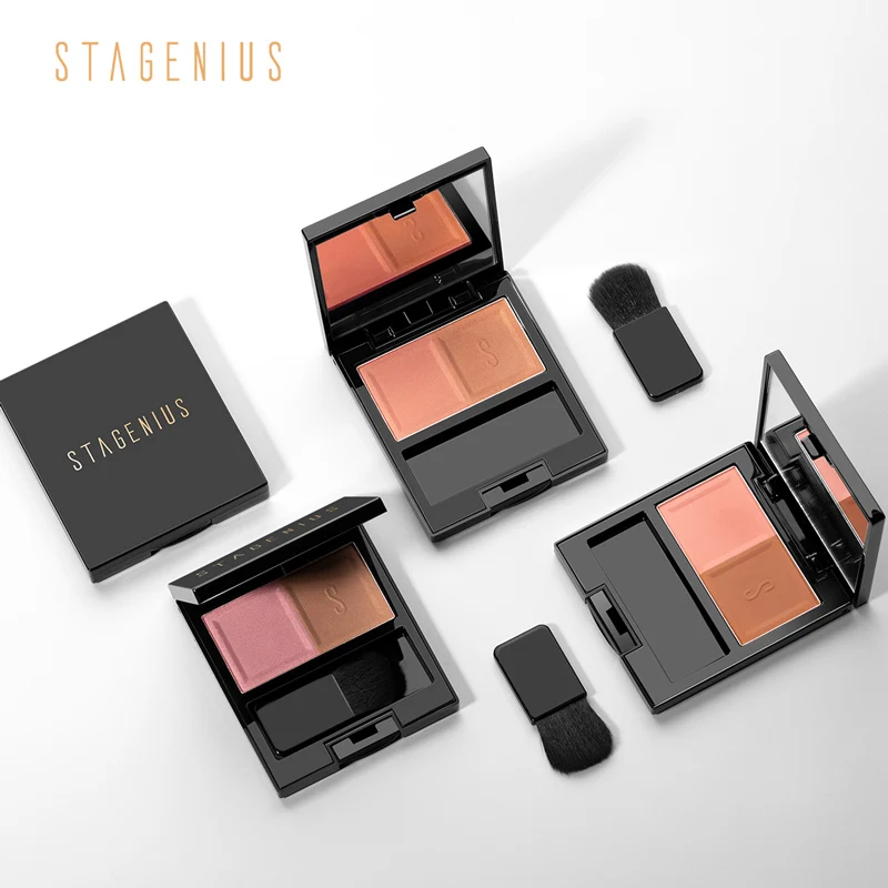 Палитра румян для лица пудра румяна щек 2 цвета|Румяна| |