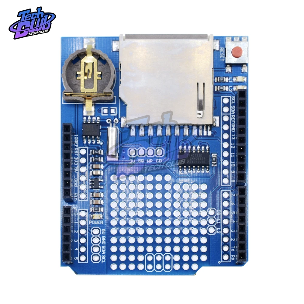 DS1307 Logging Recorder Data Logger Shield Module With Micro SD Slot V1.0 for Arduino | Инструменты