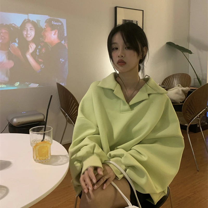 Женские повседневные однотонные свитера с длинным рукавом свободные женские