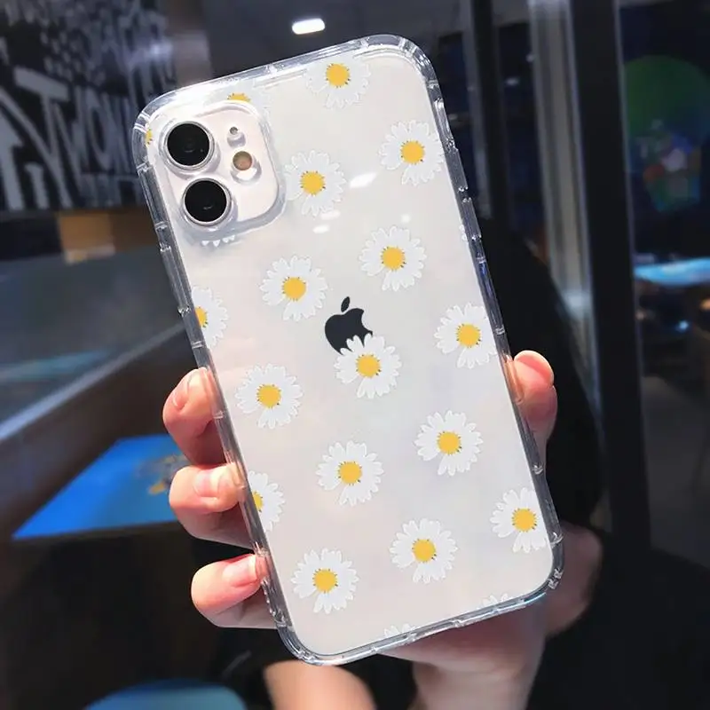 

Sunflower Daisy Phone Case Transparent soft For iphone 5 5s 5c se 6 6s 7 8 11 12 plus mini x xs xr pro max