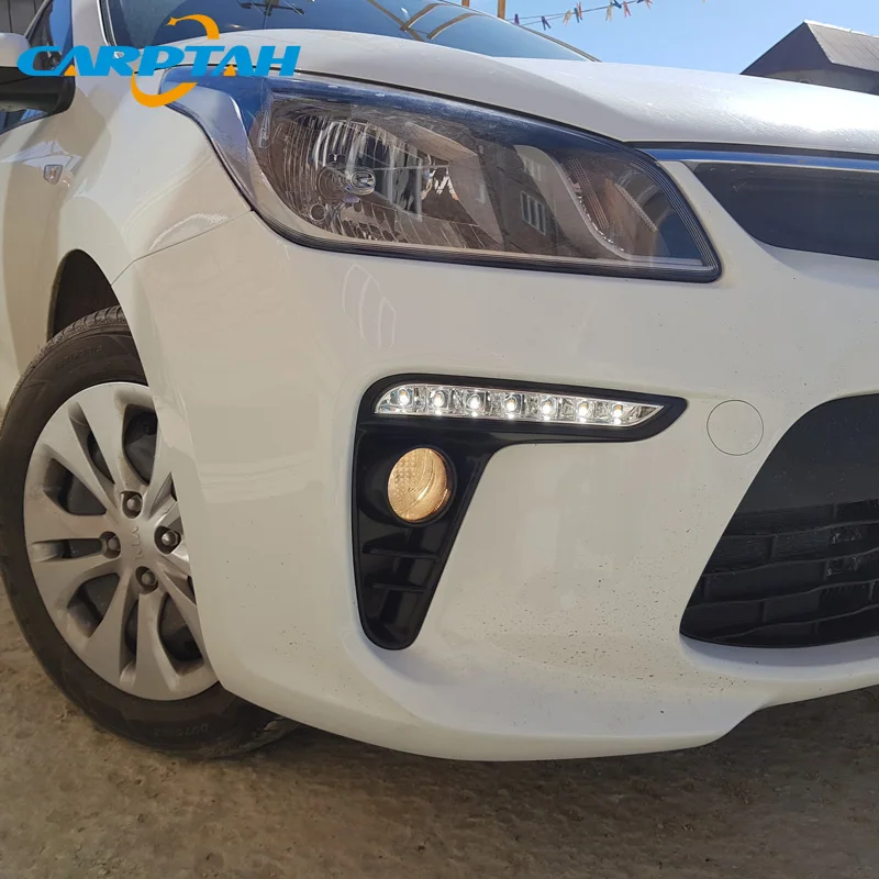 Светодиодный дневной светильник для Kia Rio K2 2017 2018 2019 Водонепроницаемый 12V желтый