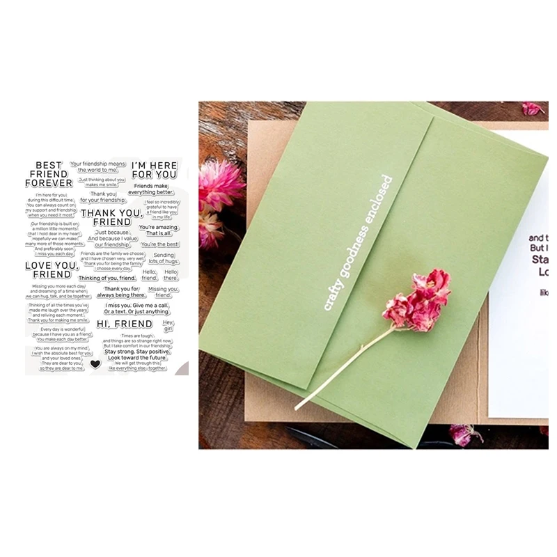 

2021 New Love You Friend Letters Transparent Clear Silicone Stamp Seal DIY for Scrapbooking Photo Album Decorative Sheets Mould