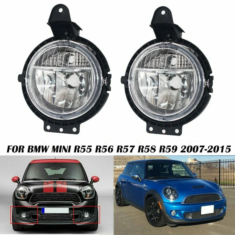 

1 Pair Front Bumper Fog Light Driving Lamps for-BMW Mini Cooper R55 R56 R57 R58 59 2006-2014 63172751295