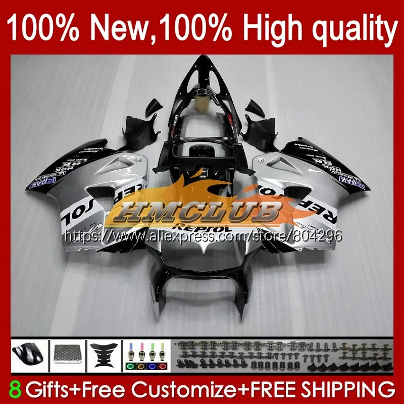 

Body For HONDA Interceptor VFR800 VFR800RR 98 99 00 01 Repsol Silver 66No.7 VFR-800 VFR 800RR 800 RR 1998 1999 2000 2001 Fairing