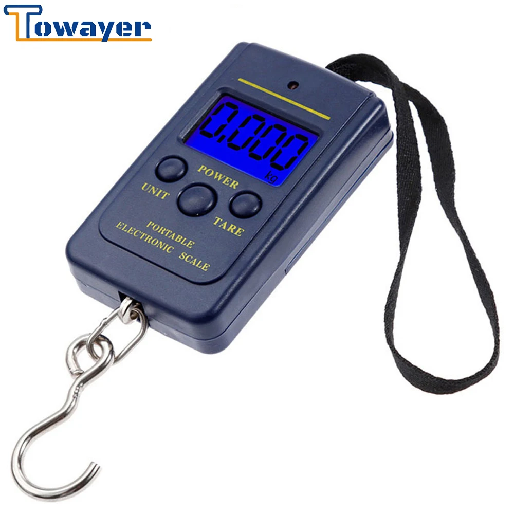 

Towayer Portable Electronic Scale 40kg 10g Hanging Fishing Luggage Digital LCD Pocket Weight Hook Scale With Backlight