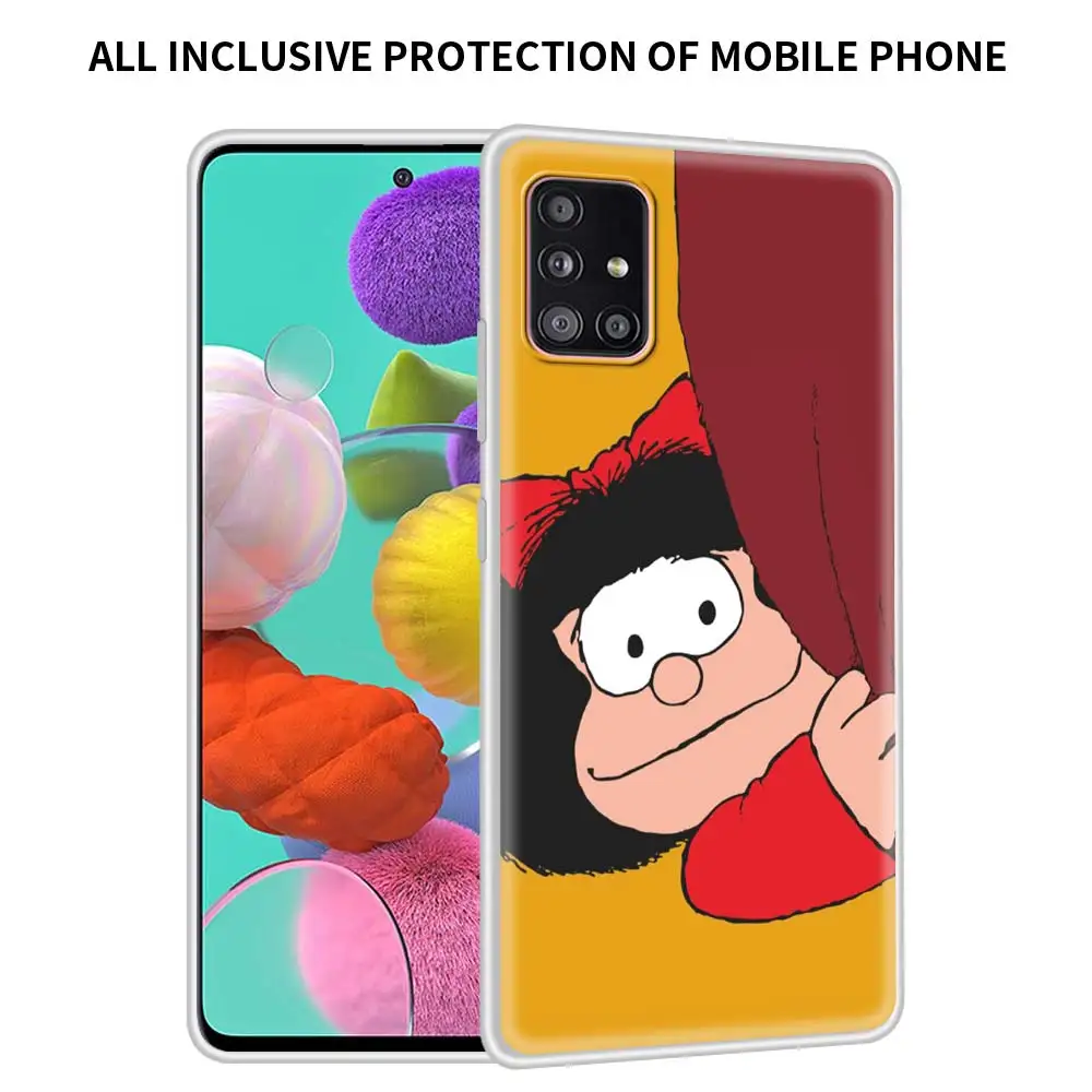

Lovely Mafalda Translucent Matte Case For Samsung Galaxy A51 A71 M30s A91 A41 A31 A21 A12 M51 M31 Shell Phone Cover Sac