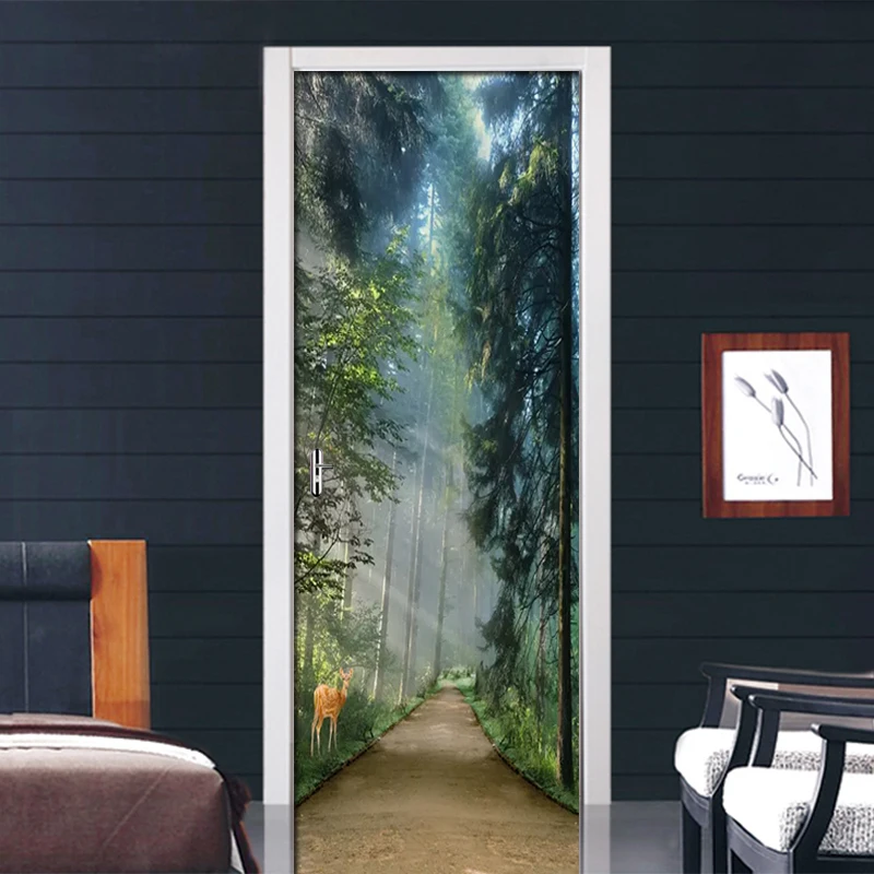 Самоклеящиеся водонепроницаемые фотообои из ПВХ DIY дверные наклейки для