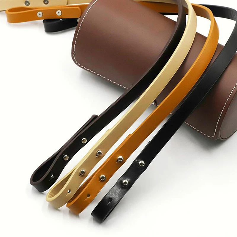 

High Quality PU Leather Handbag Shoulder Handle Belt Brown Black Long Shoulder Strap For DIY Handmade Woven Bag Accessories
