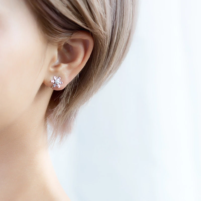 Colusiwei летающие снежинки Клипсы Серьги для женщин ослепительный прозрачный CZ