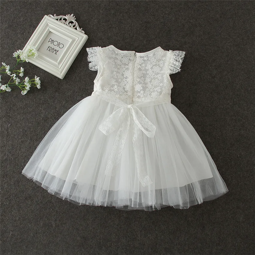 Кружевные платья для крещения малышей Одежда девочек 3 6 12 18 24 месяцев платье