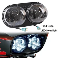 1pc 90whigh beam 40wlow beam motorycly led headlamp harley road glide led double headlight for harley davidson