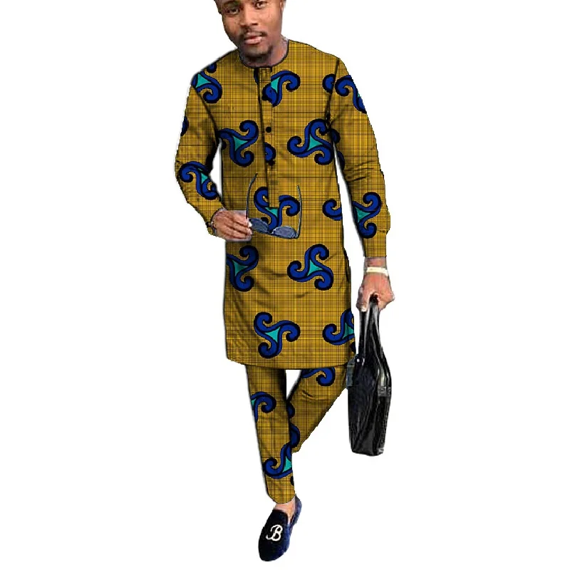 Африканский Традиционный Костюм длинная рубашка мужская одежда Дашики модные