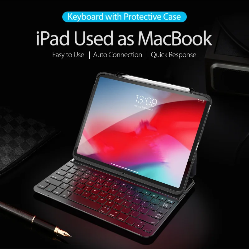 DUX DUCIS 4,0 Bluetooth беспроводной чехол для клавиатуры для Apple iPad Pro 11 бизнес Смарт Флип 360 полная защита чехол