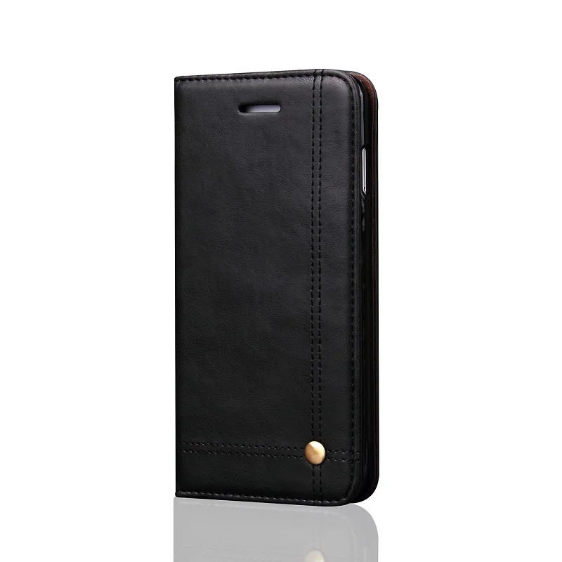 Black Кожаный флип-чехол Crazy Horse для iPhone XS держатель для карт кошелек Магнитный чехол для телефона для iPhone X 8 7 6S Plus 6 11 Pro Max - Цвет: Black