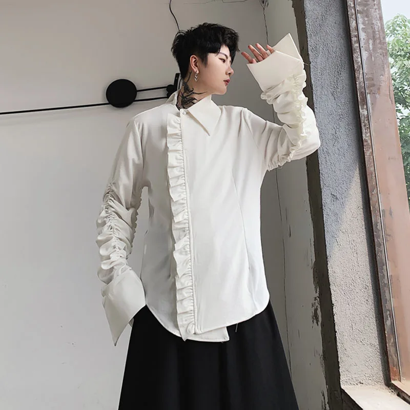 Куртка мужская плиссированная с расклешенными рукавами Повседневная Уличная