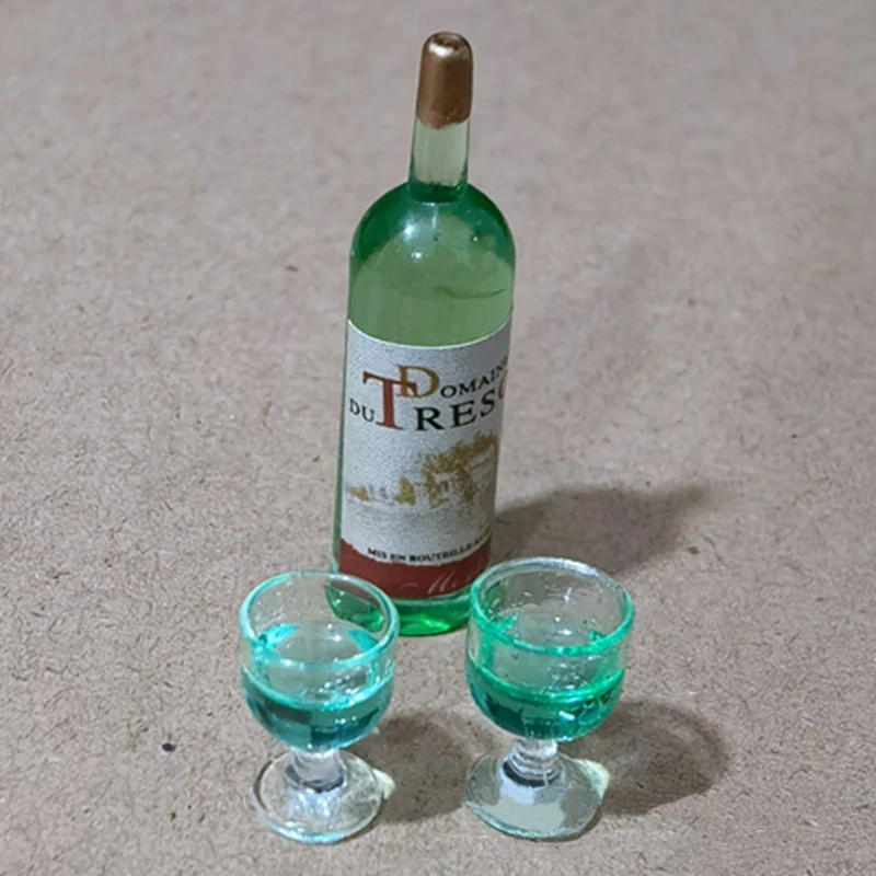 Миниатюрный аксессуар 3 шт. в 1 миниатюрная модель бокала для виски бутылке вина