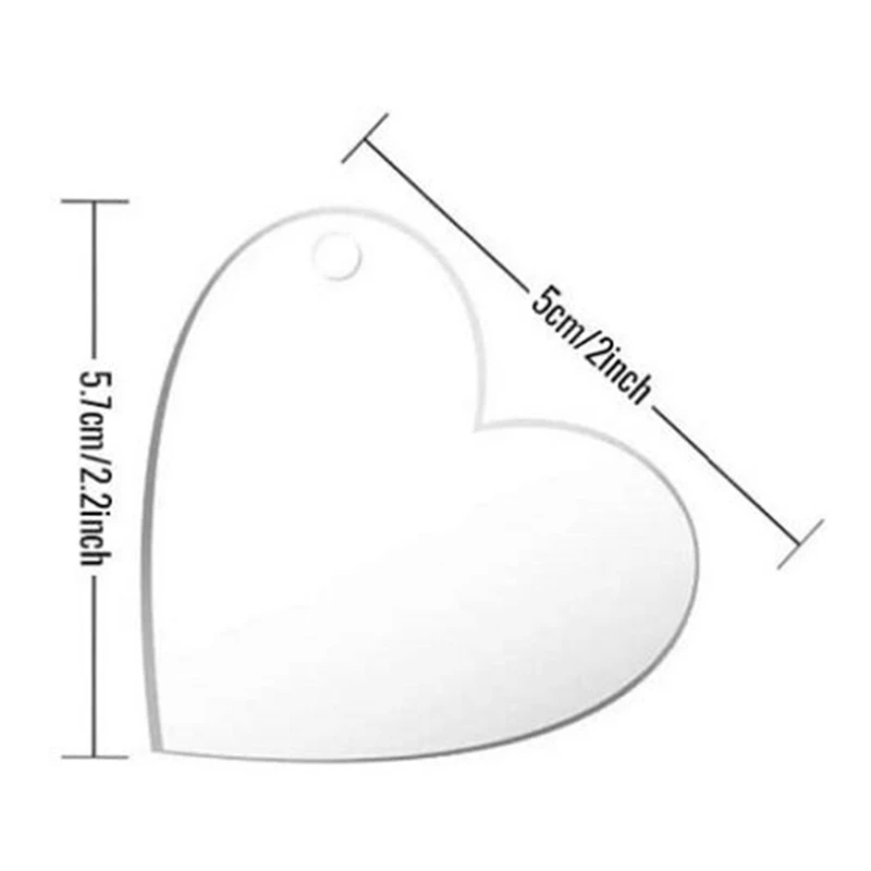 

60 Pieces Pure Transparent Acrylic Keychains Set Heart-shaped Acrylic Blanks for DIY Crafts Gift Tags Jewelry Making
