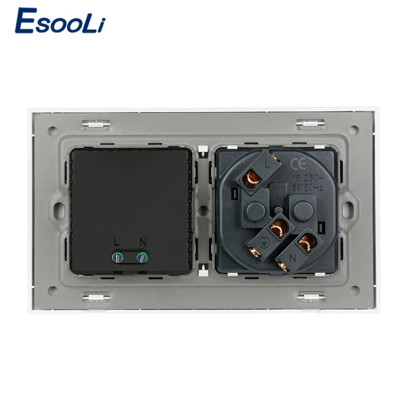 Настенное зарядное устройство Esooli с двумя USB-портами и панелью из нержавеющей