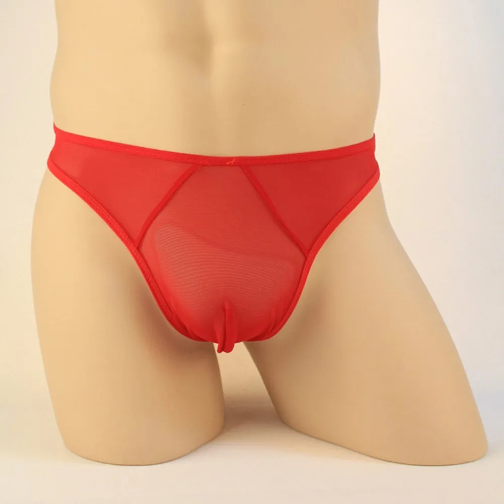 

Sexy Men's Underwear Fashion Breathable Mesh Sheer G-string Transparent Bikini Thong Stretch Seamless Erotic Lingerie Men PanT