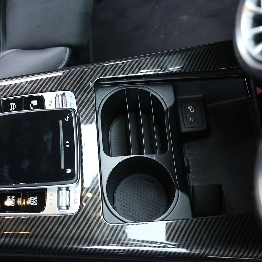 Черная пластиковая Автомобильная центральная консоль подстаканник рамка для