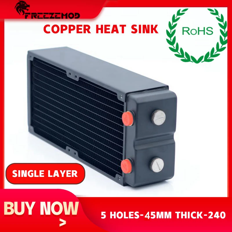 FREEZEMOD компьютер PC кулер для воды Медь радиатора двойные слои толщиной 45 мм