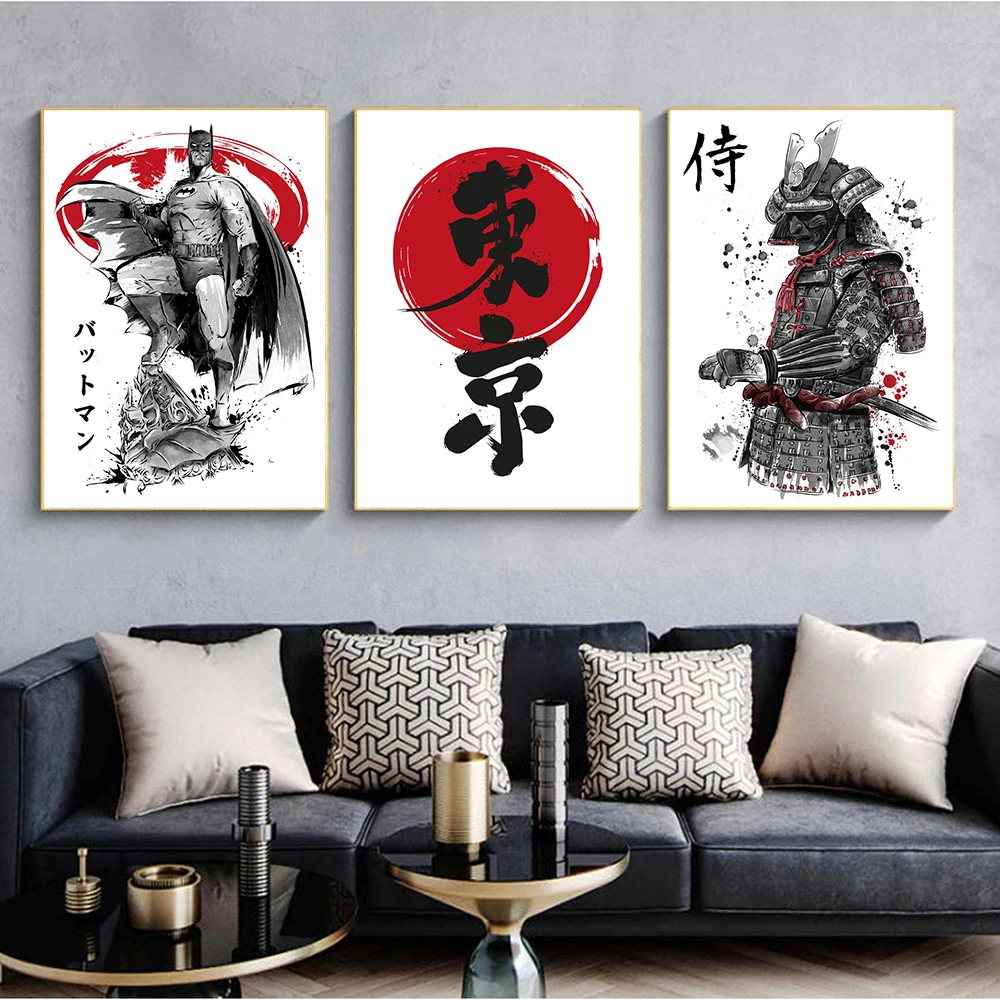 Японский постер самурая бусхидо Современная Художественная Картина на холсте