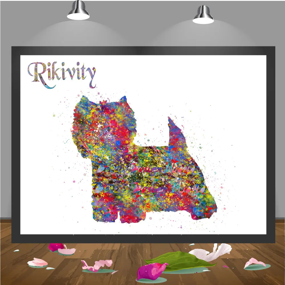 Rikivity Westie West Highland Terrier холст живопись плакаты с изображениями собак Печать на