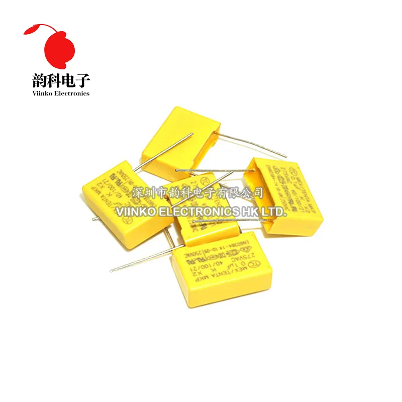 10pcs 275V X2 capacitor Pitch 15mm 275VAC Polypropylene film 0.1uF 100nF | Электронные компоненты и