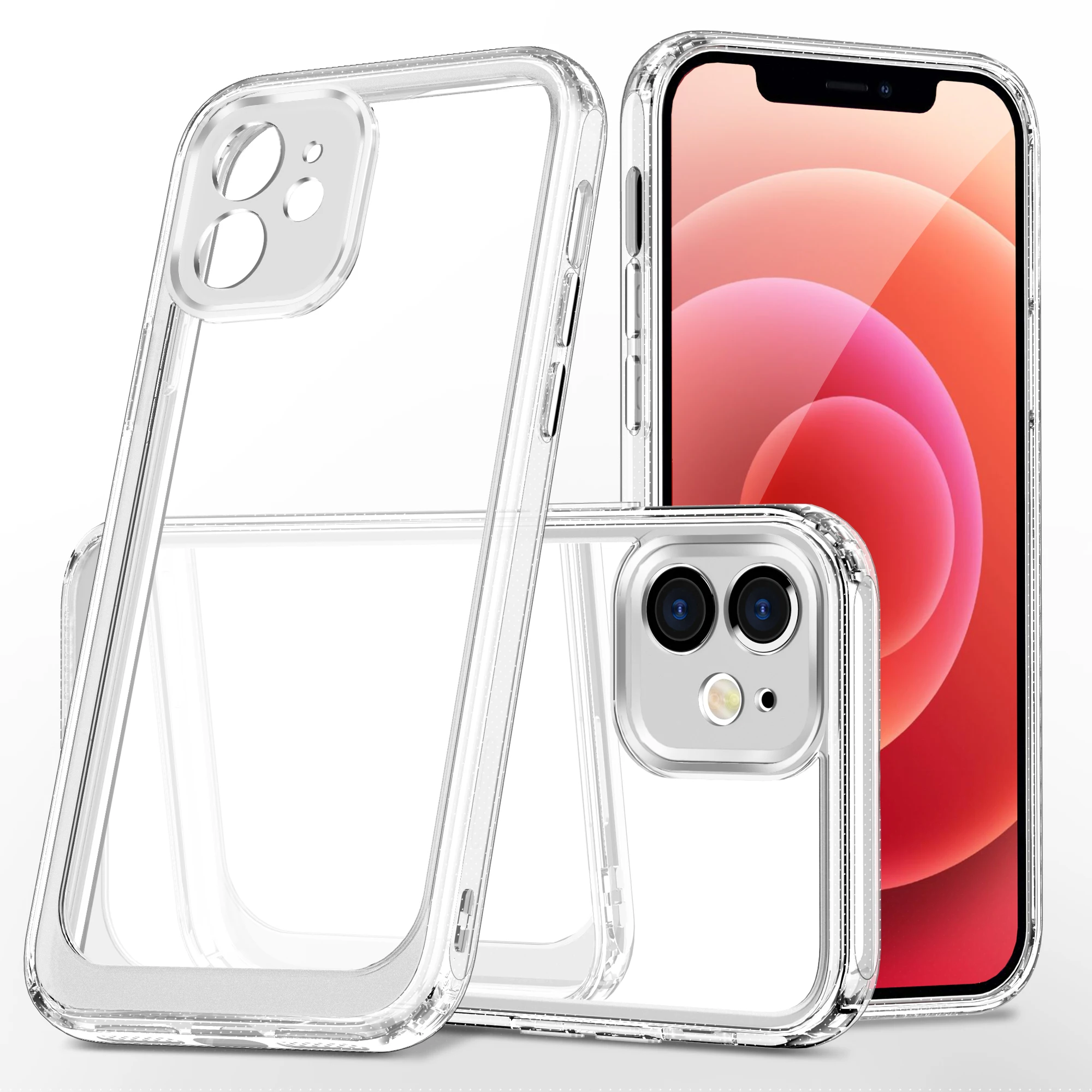 

Роскошный прозрачный силиконовый чехол с квадратной рамкой для iPhone 11 12 13 Pro Max Mini X XR 7 8 Plus SE 2020, прозрачная задняя крышка