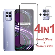 Protective Glass On Realme 8S 5G 8Pro Full Glue Tempered Glass Screen Protector Realme GT C21 C21Y C25S C25Y 7 X7 Camera Film