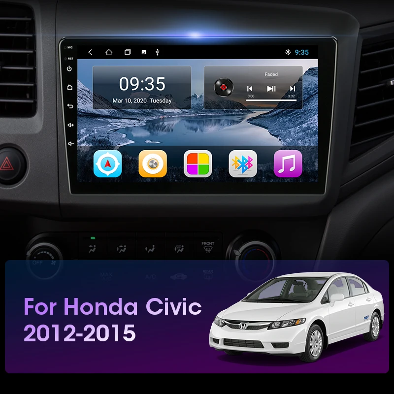 JMCQ 2 Din Android10Car радио мультимедиа видео плеер для Honda Civic 2012 2015 4G + WI FI Разделение